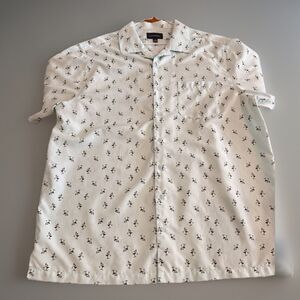 BIG & TALL Saddlebred Shirt Mens 2XLT Martini Design Polyester Button Down GUC